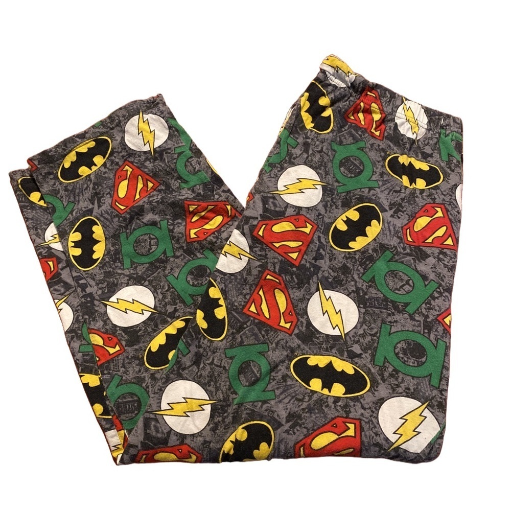 DC Comics Mens Pajama Bottoms - Gray with Justice League Medium